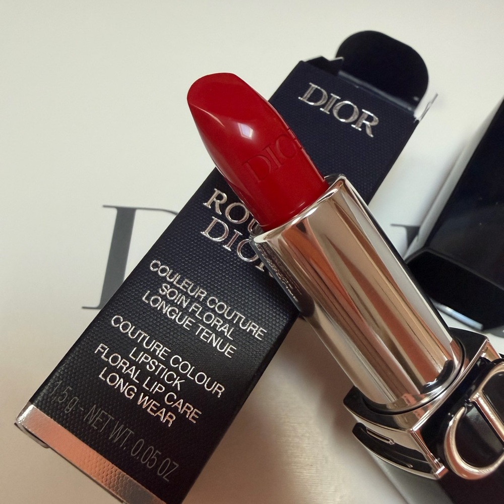 Dior Rouge Satin Lipstick in Classic Red mini - Picture 2 of 3